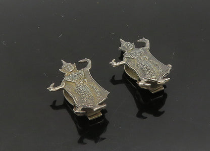 SIAM 925 Sterling Silver  Vintage Dark Tone Dancer Drop Earrings  EG10526