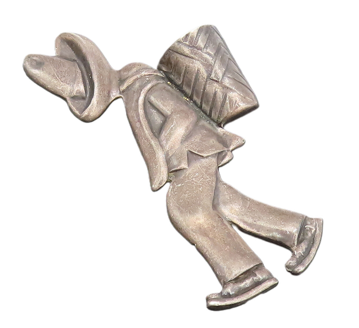 LOS CASTILLO TACO 925 Silver  Vintage Antique Walking Boy Brooch Pin  BP10305