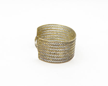 MMG WAG 925 Sterling Silver  Vintage Open Swirl Pattern Cuff Bracelet  BT7109