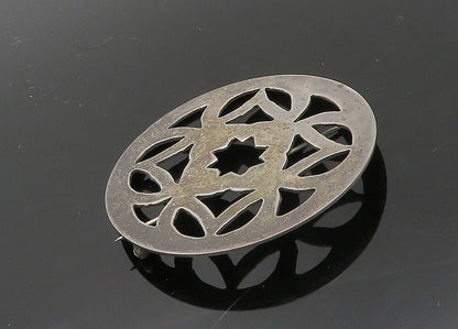 925 Sterling Silver  Vintage Antique Open Flower Pattern Brooch Pin  BP8027