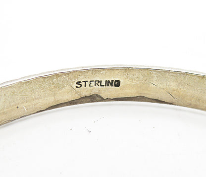 925 Sterling Silver Vintage Dark Tone Slanted Etched Bangle Bracelet BT1674