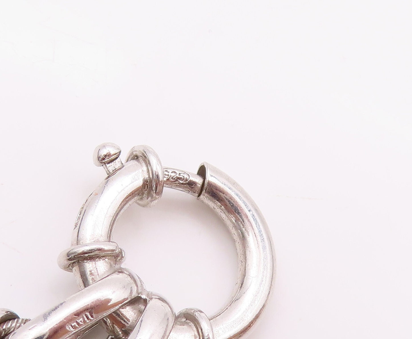 925 Sterling Silver Vintage Bracelet Twisted Rope Ring & Infinity Linked BT11117