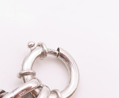 925 Sterling Silver Vintage Bracelet Twisted Rope Ring & Infinity Linked BT11117