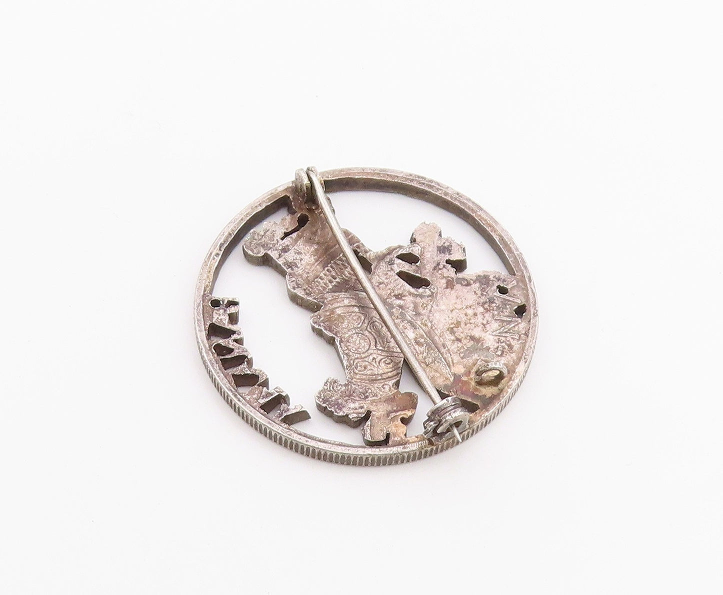 925 Sterling Silver  Vintage Panama Goddess Cutout Brooch Pin  BP10050