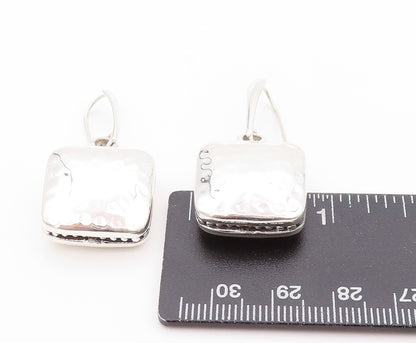 925 Sterling Silver Vintage Earrings Puffed Dangling Hand Bag Design  EG13552