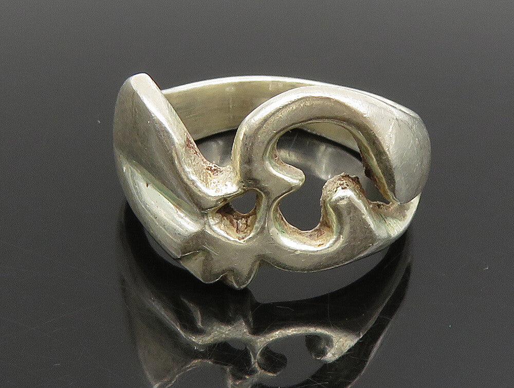 925 Sterling Silver  Vintage Arabic Calligraphy Band Ring Sz 6  RG24298