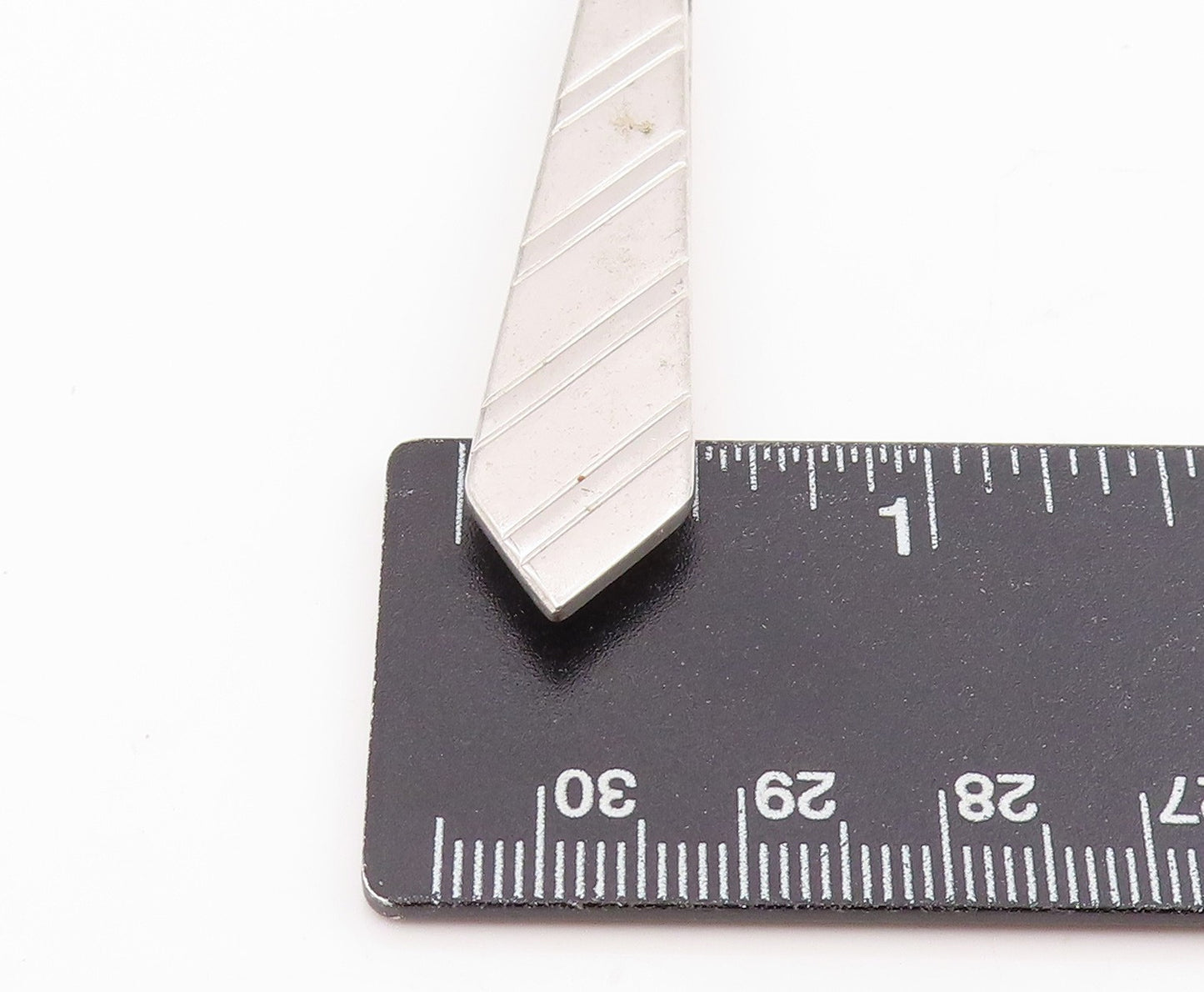 925 Sterling Silver Vintage Tie Clip MAULEIGH Classic Striped Formal Tie  TR4157