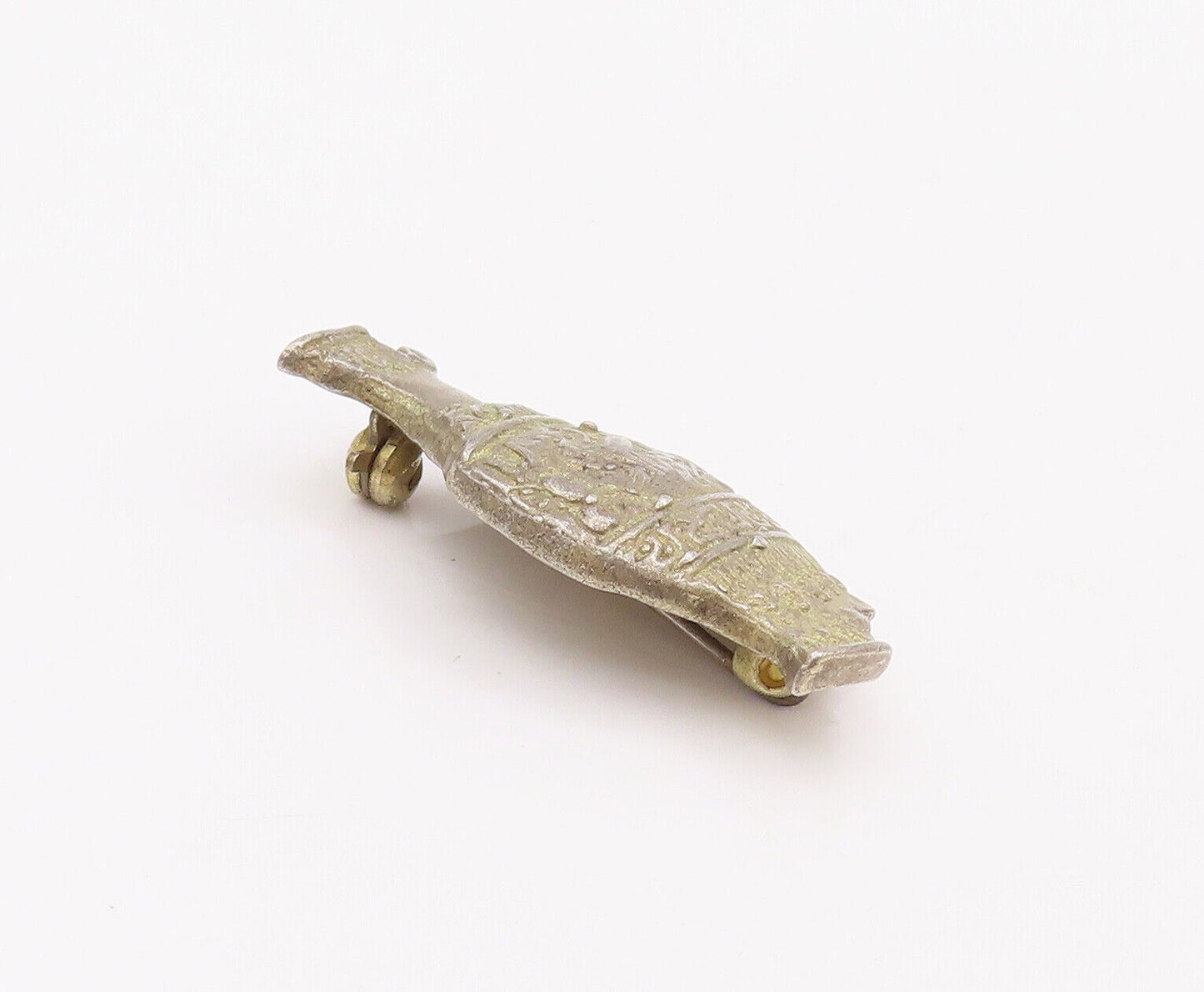 925 Sterling Silver Vintage Brooch Pin Solid Swirly Carved Broken Vase  BP10929