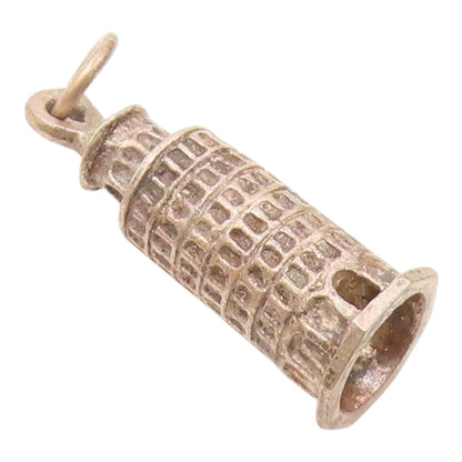 925 Sterling Silver  Vintage Leaning Tower Of Pisa Souvenir Pendant  PT19441