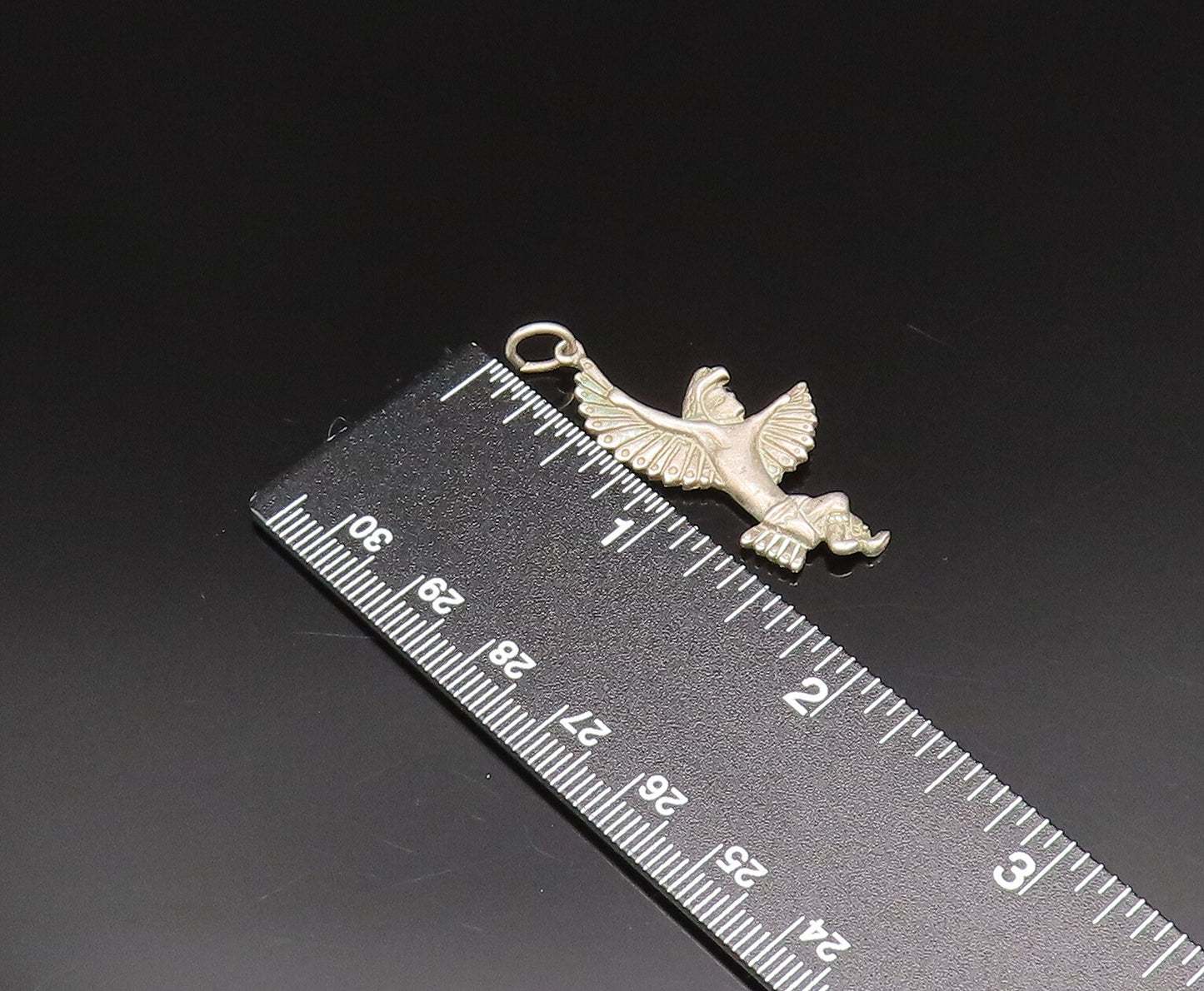 925 Sterling Silver  Vintage Eagle Man With Wings Out Pendant  PT20978