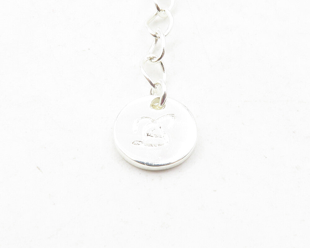 925 Sterling Silver  Druzy Stone Shiny Polished Thin Chain Necklace  NE2040