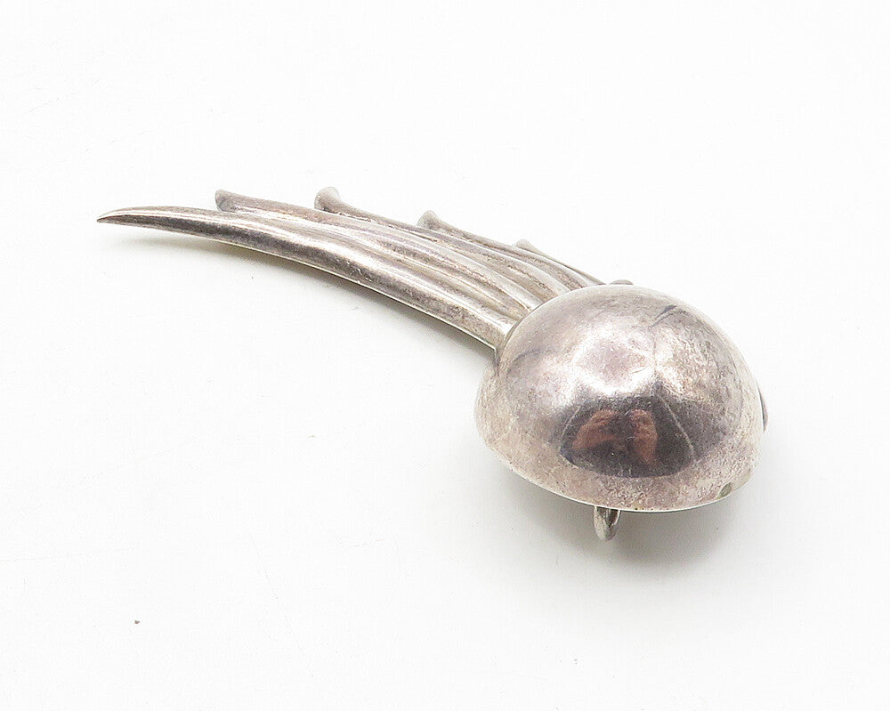 925 Sterling Silver  Vintage Dark Tone Hollow Wing Dome Design Pendant  PT8028
