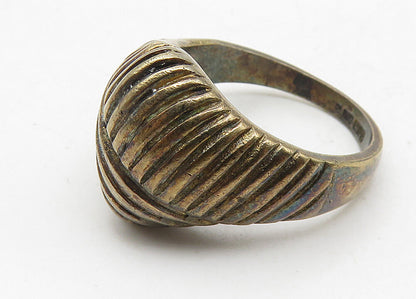 ESPO 925 Sterling Silver  Vintage Dark Tone Dome Band Ring Sz 7  RG10584