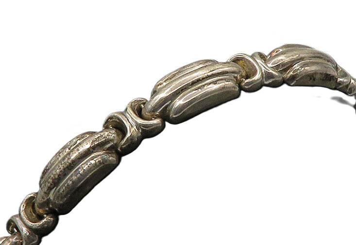 BAYANIHAN 925 Sterling Silver  Vintage Hollow Fluted Chain Bracelet  BT8952