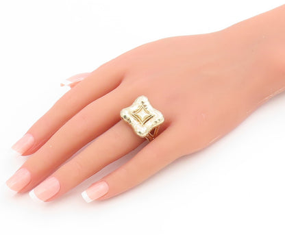 925 Sterling Silver Vintage Ring Gold Plated JUDITH JACK Band  Sz 7.5  RG34447