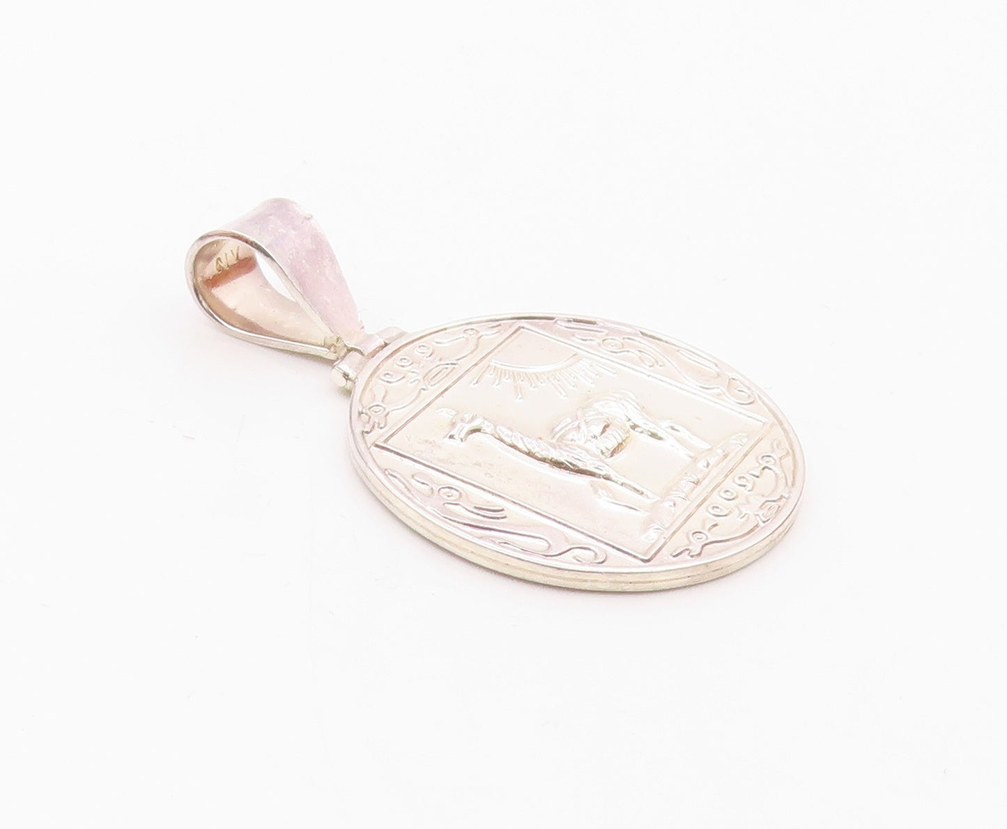 925 Sterling Silver Vintage Desert Egypt Hieroglyphics Tribe Pendant PT20830