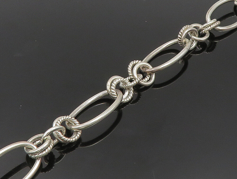 MONET 925 Silver  Vintage Circle Rope Twist Mooring Link Chain Necklace NE3846