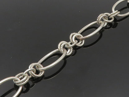 MONET 925 Silver  Vintage Circle Rope Twist Mooring Link Chain Necklace NE3846