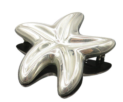 925 Sterling Silver  Shiny Polished Hollow Star Fish Motif Brooch Pin  BP4165