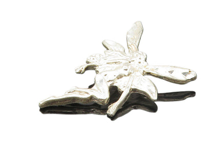 925 Sterling Silver  Vintage Diamond Cut Flying Fairy Lady Pendant  PT7241