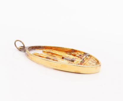 925 Sterling Silver Vintage Pendant Gold Plated 1974 Chicago Skyline  PT22922