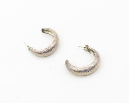 SILPADA 925 Sterling Silver  Vintage Shiny Hammered JHoop Earrings  EG9487