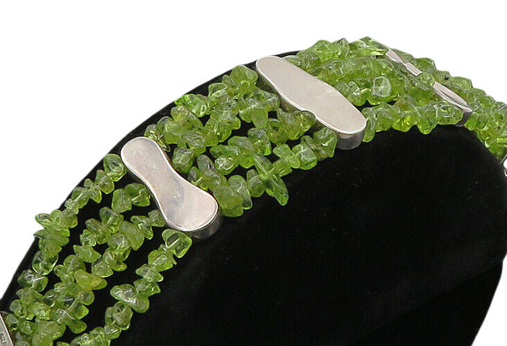DTR JAY KING 925 Silver  Vintage Peridot Multi Strand Chain Bracelet  BT8008