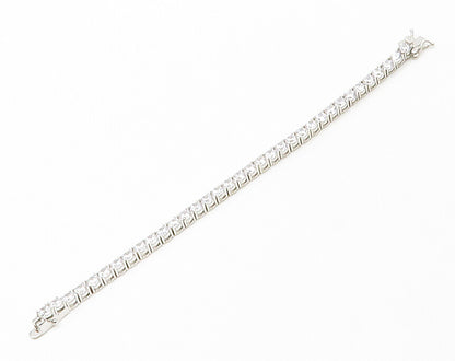 925 Sterling Silver  Sparkling Round Cut Cubic Zirconia Tennis Bracelet BT6522