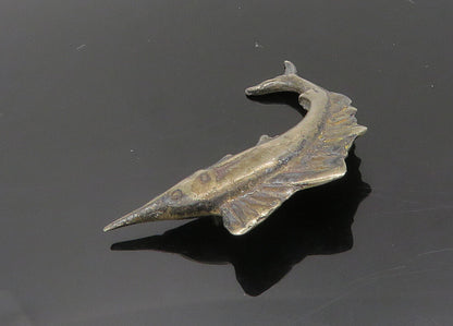925 Sterling Silver  Vintage Antique Swordfish Dark Tone Brooch Pin  BP7991