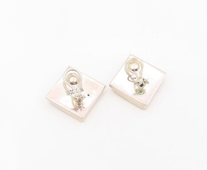 925 Sterling Silver Vintage Earrings LOIS HILL Beaded Scrollwork Clip On EG13889