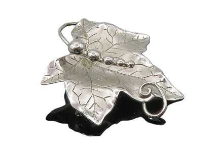 CARL ART 925 Sterling Silver  Shiny Single Autumn Leaf Brooch Pin  BP3776