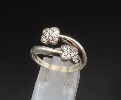 925 Sterling Silver  Vintage Double Topaz Butterfly Bypass Ring Sz 7  RG25227
