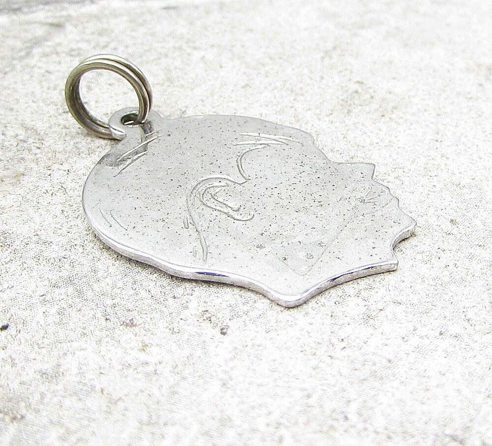 925 Sterling Silver  Boy Face Profile Charm Pendant  PT1111