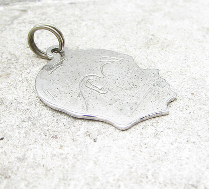 925 Sterling Silver  Boy Face Profile Charm Pendant  PT1111