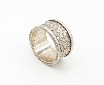 925 Sterling Silver  Vintage Dark Tone Raised Edge Band Ring Sz 7  RG9337