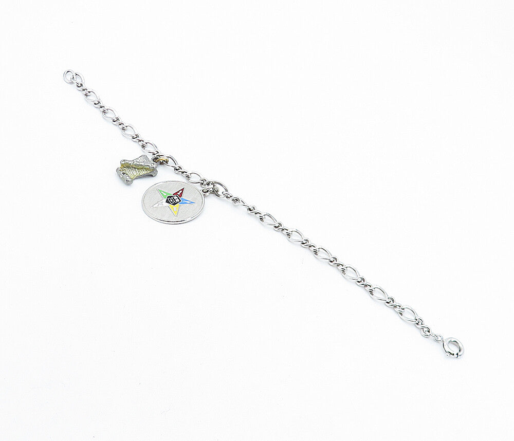 925 Sterling Silver  Vintage Scroll Charmed Infinity Chain Bracelet  BT3006