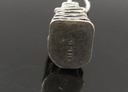 925 Sterling Silver  Vintage Petite Shiny Tower Motif Pendant  PT18604