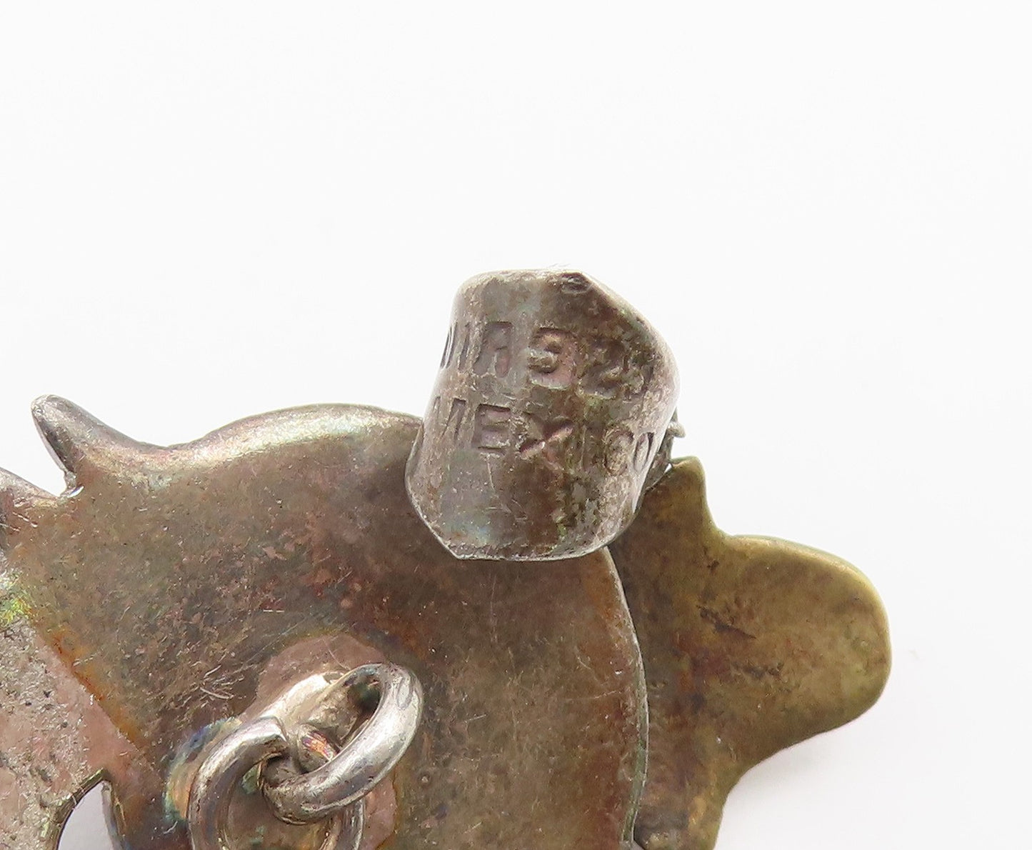 925 Sterling Silver Vintage Pendant MEXICO Two Tone Clown Face Cutout  PT26630