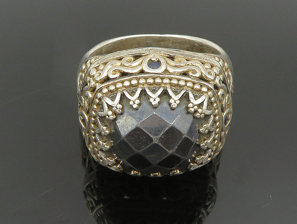 MICHAEL VALITUTTI 925 Silver  Vintage Scroll Spinel Dome Ring Sz 10  RG24468