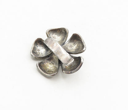 925 Sterling Silver  Vintage Petite Pearls Cluster Flower Tie Clip  TR1547