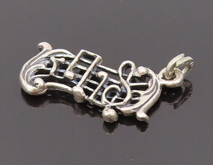 925 Sterling Silver  Vintage Mini Musical Scale Cutout Charm Pendant PT22083