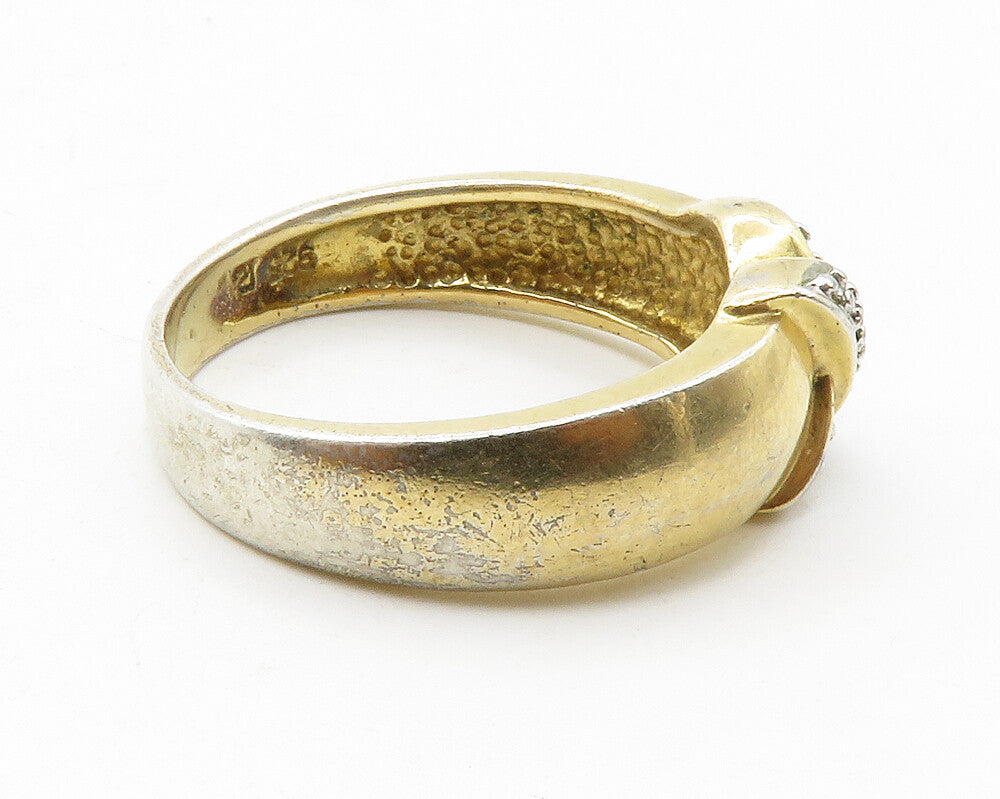 ROSS SIMON 925 Silver  Genuine Diamond Gold Plated Band Ring Sz 9  RG13316
