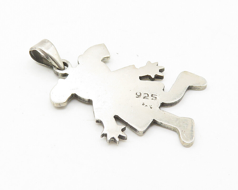925 Sterling Silver  Vintage Etched Detail Happy Little Girl Pendant  PT8473