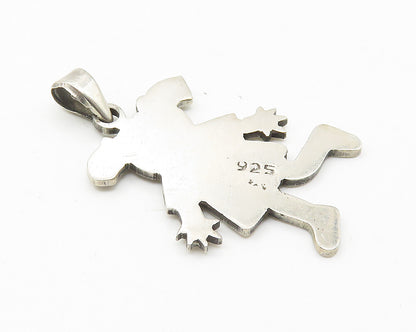 925 Sterling Silver  Vintage Etched Detail Happy Little Girl Pendant  PT8473