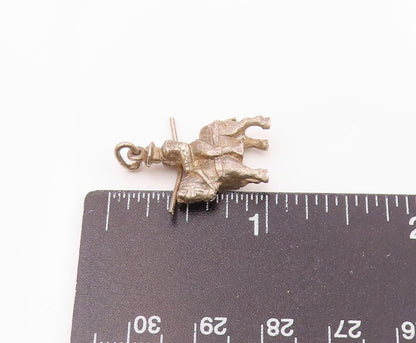 925 Sterling Silver  Vintage Petite Knight On Horse Motif Pendant  PT17308