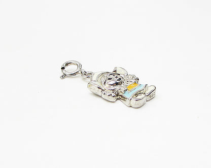 925 Sterling Silver  Enamel Animated Character Charm Pendant  PT2011