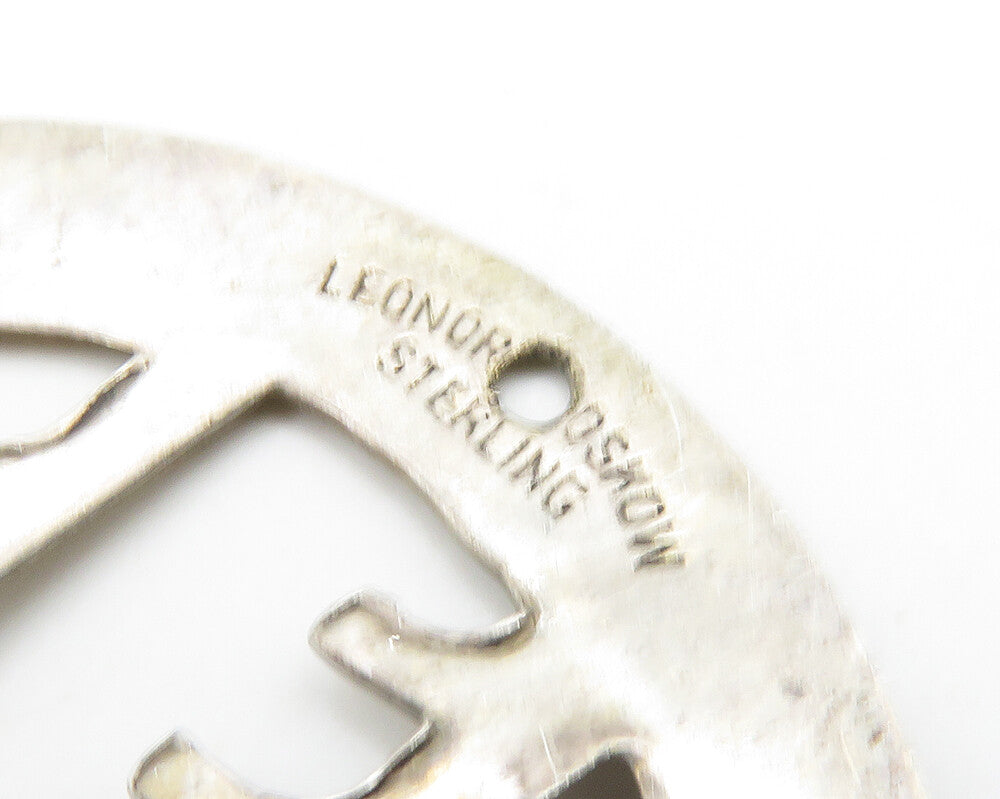 LEONORE DOSKOW 925 Sterling Silver  Vintage Music Notes Round Pendant  PT14811