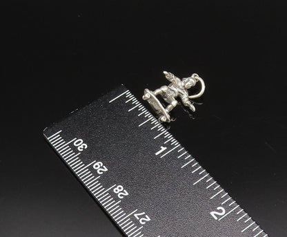 925 Sterling Silver  Vintage Sculpted Man Riding Skateboard Pendant  PT21589