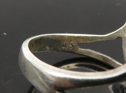 925 Sterling Silver  Vintage Swirl Twist Butterfly Band Ring Sz 9  RG23605