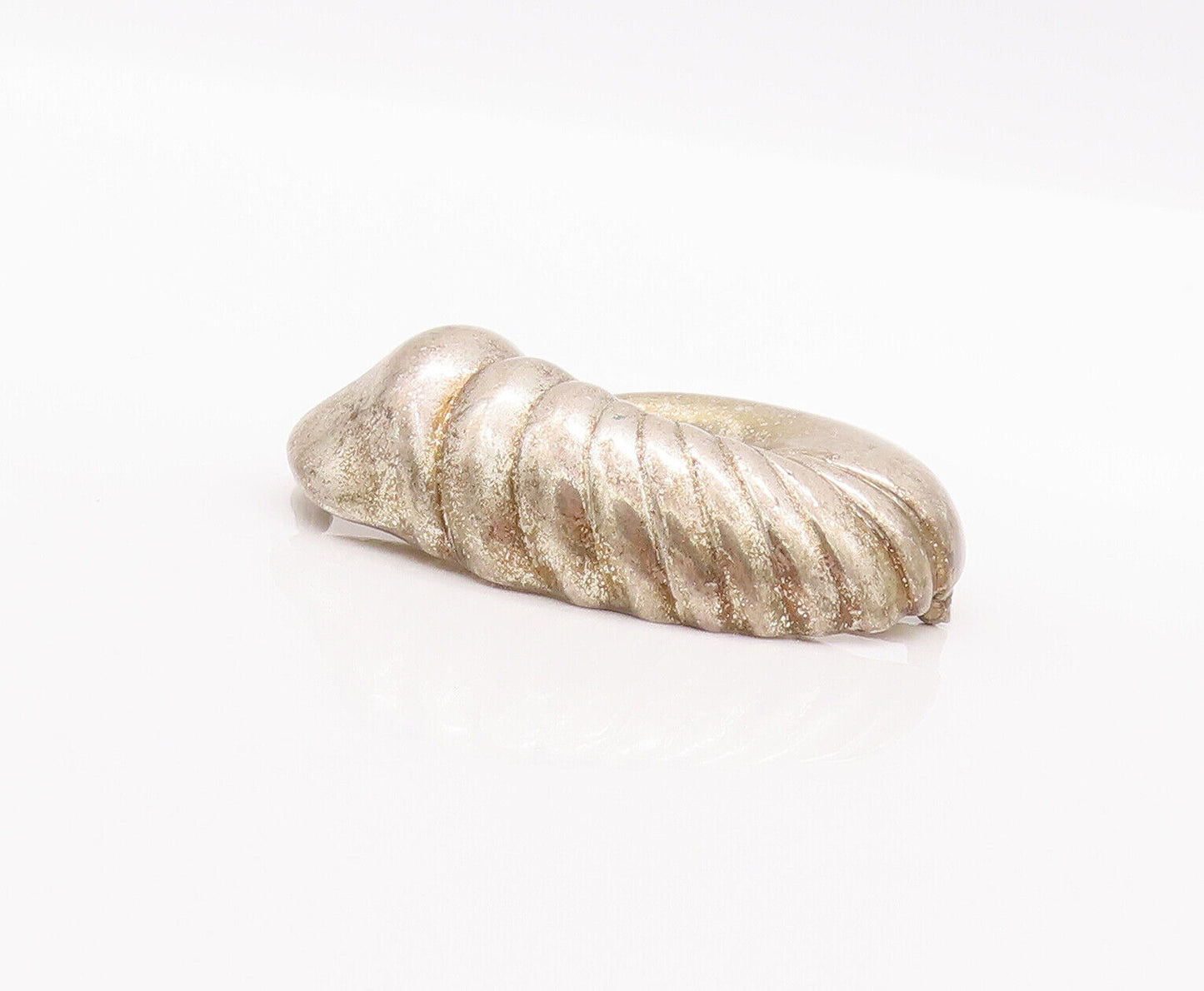 925 Sterling Silver Vintage Brooch Pin BETH MOSKOWITZ Domed Carved Shell BP10798